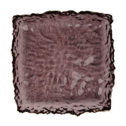 Farfurie patrata 2FXP625-RGR, sticla, rosu, 16 x 16 cm