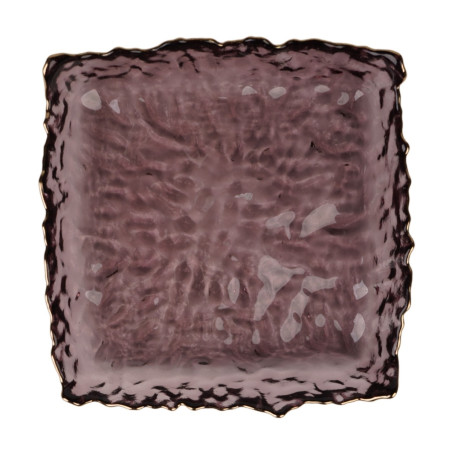 Farfurie patrata 2FXP625-RGR, sticla, rosu, 16 x 16 cm