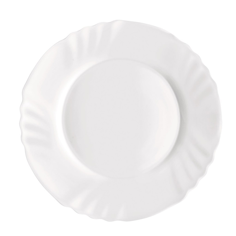 Farfurie pentru desert Ebro, sticla opal, alba, 20 cm
