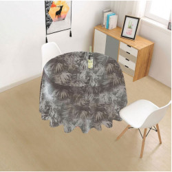 Fata de masa rotunda, Pinto Azul, impermeabila, PVC, gri, diametru 140 cm