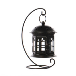 Felinar decorativ, TZ040, metal, negru, 25 cm