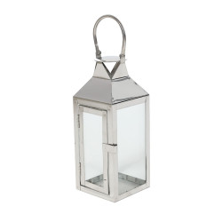 Felinar pentru gradina, inox, cu sticla, 10 x 9 x 25.5 cm