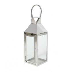 Felinar pentru gradina, inox, cu sticla, 15 x 14 x 40 cm