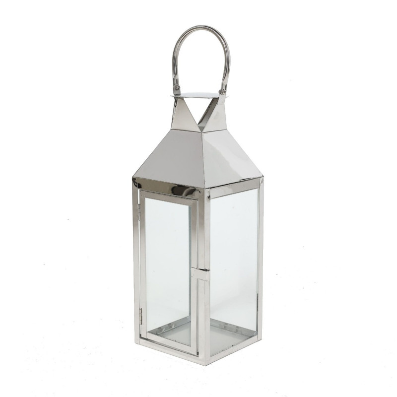 Felinar pentru gradina, inox, cu sticla, 15 x 14 x 40 cm Felinar pentru gradina, inox, cu sticla, 15 x 14 x 40 cm