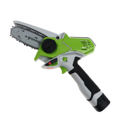 Fierastrau electric / mini drujba Grunman, cu acumulator Li-Ion, 2 Ah, 16.8 V, lama 10 cm, cu lant