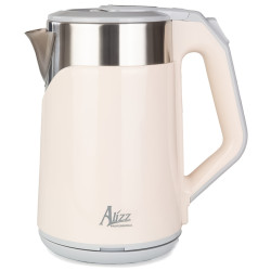 Fierbator apa electric, Alizz SK-0702, 1800 W, 2.3 litri, crem, baza rotativa de 360 grade, indicator luminos