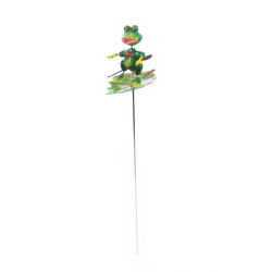 Figurina broasca T1, din PVC, decoratiune gradina, H 21 cm
