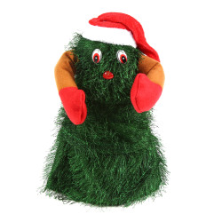 Figurina Craciun bradut dansator, Hoff, functie muzicala, alimentare baterii, H 30 cm