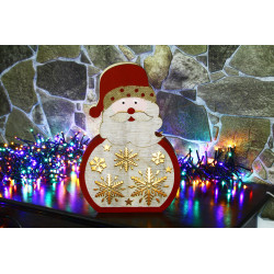 Figurina Craciun om de zapada, Hoff, 5 LED-uri, lumina calda, alimentare baterii, H 30 cm