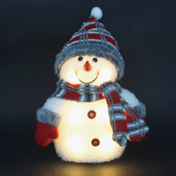 Figurina Craciun om de zapada, Hoff, 6 LED-uri, lumina calda, alimentare baterii, H 25 cm