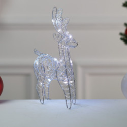 Figurina Craciun ren, Hoff, 20 LED-uri, lumina calda, alimentare baterii, H 38 cm