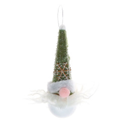Figurina decorativa Craciun, alb + verde, 20 x 7 cm, SYPMQB-1021296