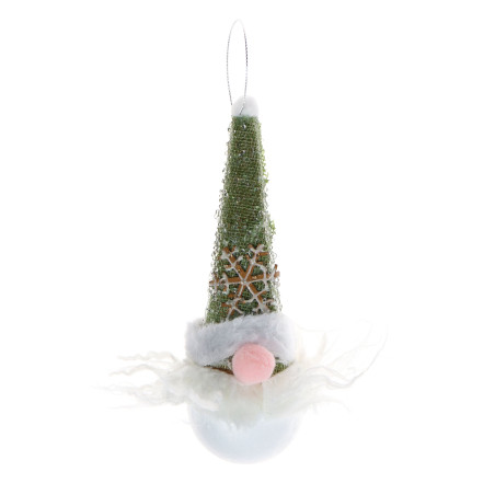 Figurina decorativa Craciun, alb + verde, 20 x 7 cm, SYPMQB-1021296