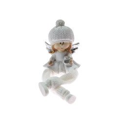 Figurina decorativa Craciun, model ingeras, alb, 6 x 4 x 15, D383488-1
