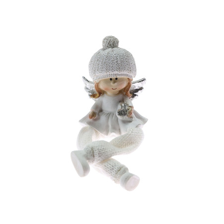Figurina decorativa Craciun, model ingeras, alb, 6 x 4 x 15, D383488-1