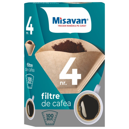 Filtre cafea Misavan, numarul 4, 100 bucati pe cutie