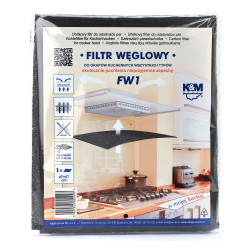 Filtru hota, carbon, K&M, FW 1, universal, negru, 47 x 57 cm