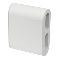 Adaptor 4 prize Legrand 049400, 6 A, alb + gri, contact de protectie, protectie copii, iesiri laterale