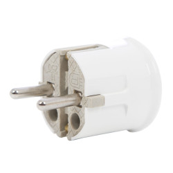 Fisa bipolara SC 15436 AMB, contact de protectie, 16A, alb