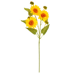 Floare artificiala C07, panza + plastic, galben