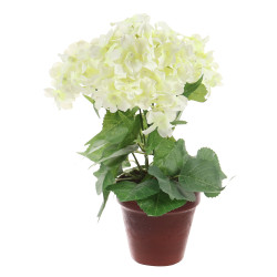 Floare artificiala FM815, alb + verde, 36 x 23 x 23 cm