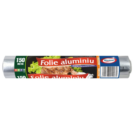 Folie aluminiu Misavan, gri, 150 m / rola