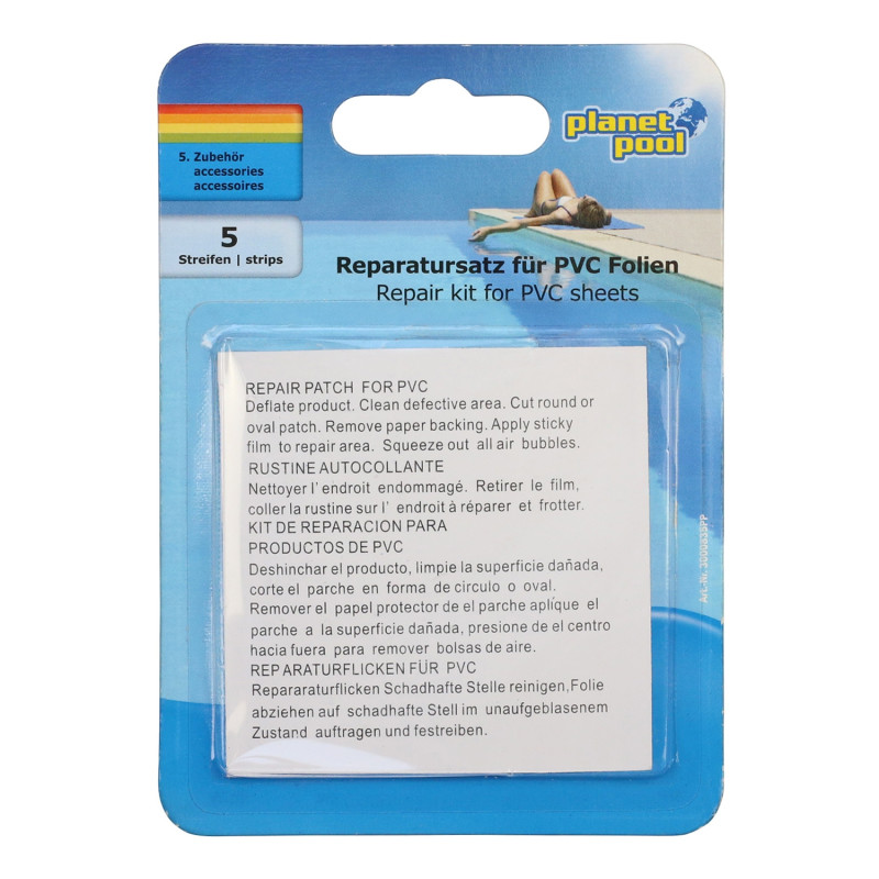 Folie autoadeziva, pentru reparat piscine gonflabile, 7.5 x 7.5 cm, 5 buc