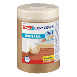 Folie protectie tesa Easy Cover 58880, maro, interior, 20 m x 15 cm