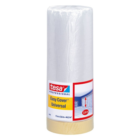 Folie protectie tesa Easy Cover Universal 4368, transparenta, interior, 17 x 2.6 m