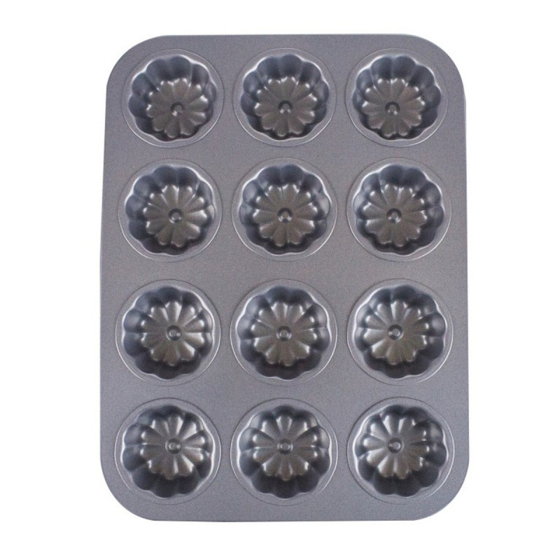 Forma de copt briose, otel cu acoperire teflon, dreptunghiulara, negru, 35.5 x 26.5 cm, 12 compartimente Forma de copt briose, otel cu acoperire teflon, dreptunghiulara, negru, 35.5 x 26.5 cm, 12 compartimente
