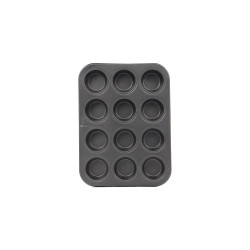 Forma de copt briose, otel cu acoperire teflon, dreptunghiulara, negru, 35 x 26.5 cm
