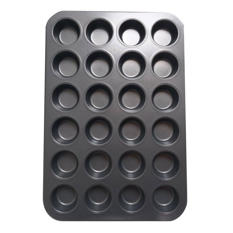 Forma de copt Kasemi 1103559, otel cu acoperire teflon, dreptunghiulara, negru, 26 x 38.5 cm, 24 compartimente