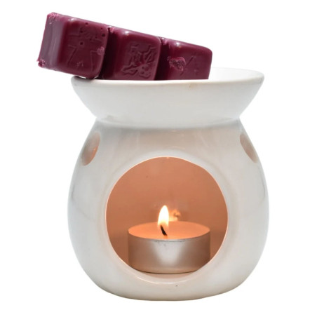 Aromatizor si ceara parfumata Enjoy, Aroma Land, ceramica, alb, aroma vin fiert
