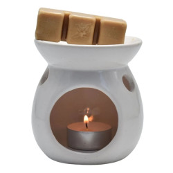 Aromatizor si ceara parfumata Rejoice, Aroma Land, ceramica, alb, aroma turta dulce