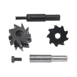 Freza pentru nut + freza pentru feder + freza tip disc + tija 8 mm, Wolfcraft 3254000, pentru bormasina