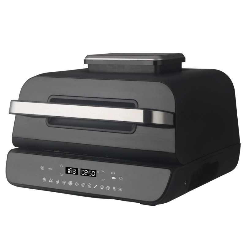 Friteuza grill, cu aer cald, Paxton AG3424, 1800 W, 8.3 litri, 12 programe, temporizator, functie gratar, prajire si coacere, fu