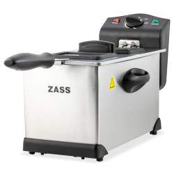 Friteuza Zass ZDF 05, 2000 W, 3 litri, termostat reglabil 130 - 190 grade C, carcasa din otel inoxidabil, lampa de control funct