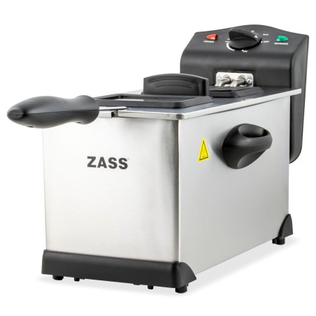 Friteuza Zass ZDF 05, 2000 W, 3 litri, termostat reglabil 130 - 190 grade C, carcasa din otel inoxidabil, lampa de control funct