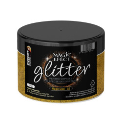 Fulgi colorati cu sclipici pentru vopsele si efecte decorative, interior, Magic Efect glitter, magic gold G5 / auriu, 150 g