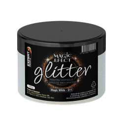 Fulgi colorati cu sclipici pentru vopsele si efecte decorative, interior, Magic Efect glitter, magic white G11 / alb, 150 g