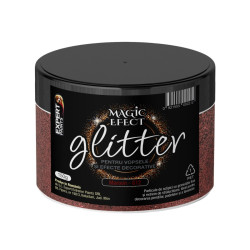 Fulgi colorati cu sclipici pentru vopsele si efecte decorative, interior, Magic Efect glitter, maroon G12 / maro, 150 g