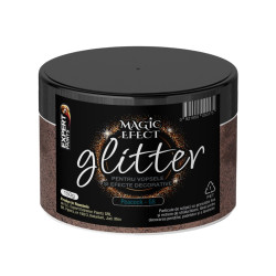 Fulgi colorati cu sclipici pentru vopsele si efecte decorative, interior, Magic Efect glitter, peacock G8 / maro, 150 g