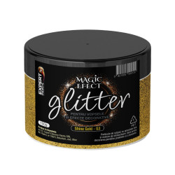 Fulgi colorati cu sclipici pentru vopsele si efecte decorative, interior, Magic Efect glitter, shine gold G3 / auriu, 150 g