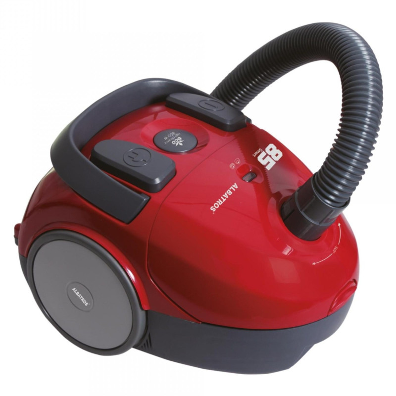 Aspirator cu sac Albatros Smart 85 Eco-Red, aspirare uscata, 1.8 litri, 850 W, sistem de rulare cablu, rosu