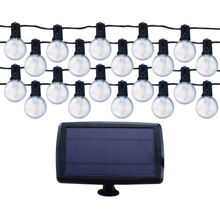 Ghirlanda luminoasa cu panou solar Hepol, exterior, 25 LED-uri cu lumina calda, 7 m