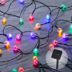 Ghirlanda luminoasa cu panou solar Hoff, exterior, 50 LED-uri multicolore, 9.35 m, functie statica si flash