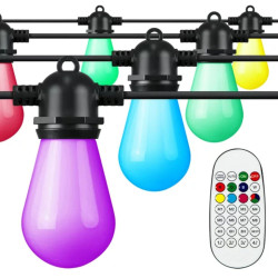 Ghirlanda luminoasa Hoff, interior / exterior, 20 LED-uri RGB, 9.5 m, cu telecomanda