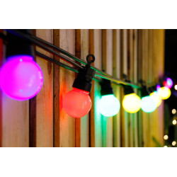 Ghirlanda luminoasa Party Hoff, interior / exterior, 12 LED-uri multicolore, soclu G45, 5.5 m, controler