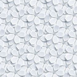 Autocolant decorativ Gekkofix White Flowers 14130, alb, 0.45 m