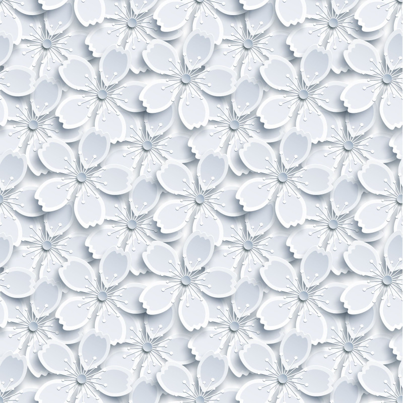 Autocolant decorativ Gekkofix White Flowers 14130, alb, 0.45 m